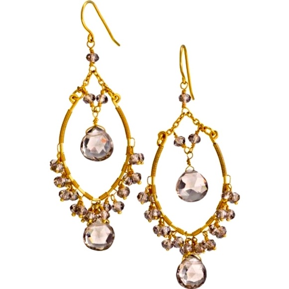 Stella & Dot Jewelry - :: Stella & Dot | Rare! Champagne Topaz Elegance Chandelier Earrings